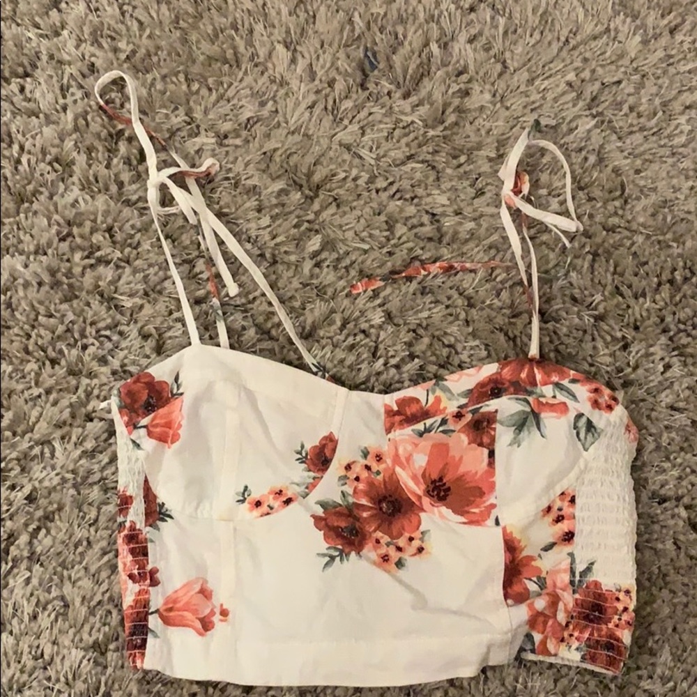 Flower crop top and shorts